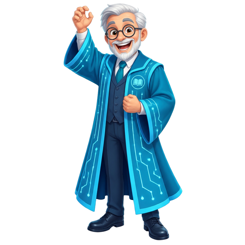 The AI professor is cheering